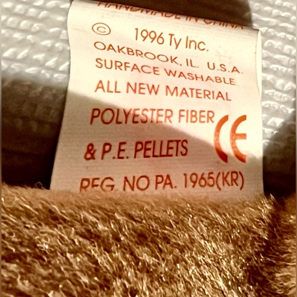 RARE And RETIRED TY BEANIE BABY WRINKLES TAN & WHITE BULL DOG PUPPY 8" 1996 Toy - Picture 16 of 16